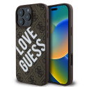 Guess - Guess PU Leather 4G Big Love Logo MagSafe Case for iPhone 16 Pro Brown