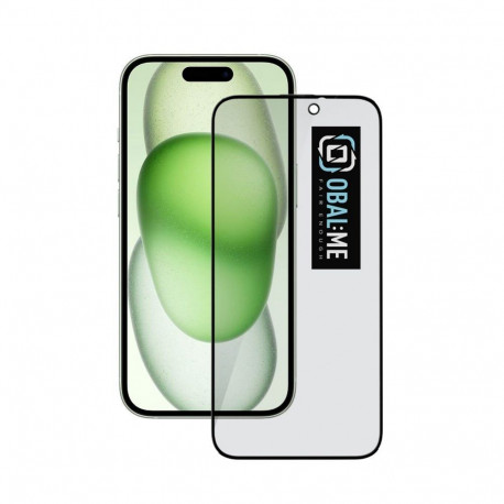 - OBAL:ME Privacy 5D Glass Screen Protector for Apple iPhone 15 Black