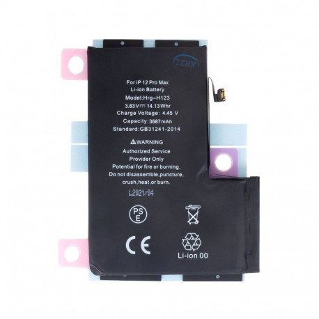 - Battery for iPhone 12 Pro Max 3687mAh Li-Ion (Bulk)