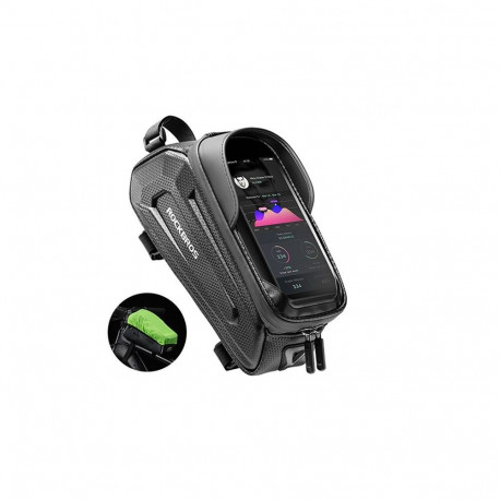 Rockbros Rockbros B68 bicycle bag for armored frame with phone pocket and cover 1.7l - black