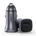Ugreen Ugreen CD130 USB-A / USB-C 30W Car Charger - Gray Grey