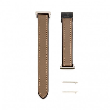 Connect 22mm Silicone Leather Watch Strap with Magnetic Wine Red