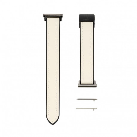 Connect 20mm Silicone Leather Watch Straps with Magnetic White