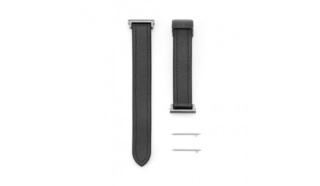 Connect 20mm Silicone Leather Watch Straps with Magnetic Black