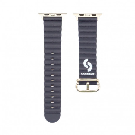 Connect Watch 42/44/45mm Marine leather Watch Strap Navy Blue