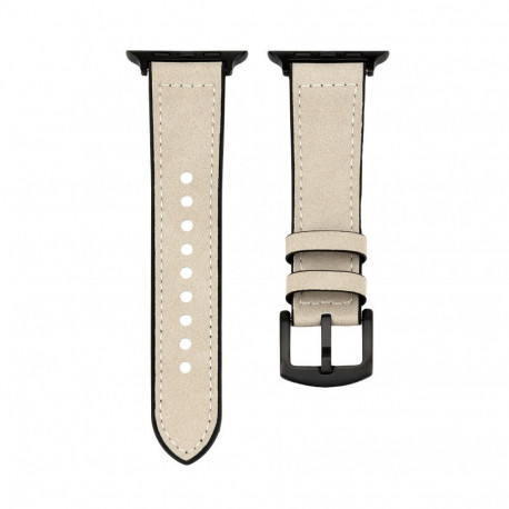 Connect Watch 42/44/45mm Silicone patch Leather Watch Strap (132mm M/L) White