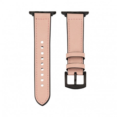 Connect Watch 42/44/45mm Silicone patch Leather Watch Strap (132mm M/L) Pink Sand