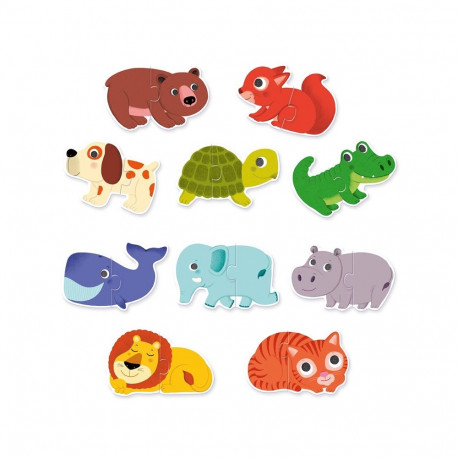 PUZZLE DUO ANIMALS 20 PCS DJ08147