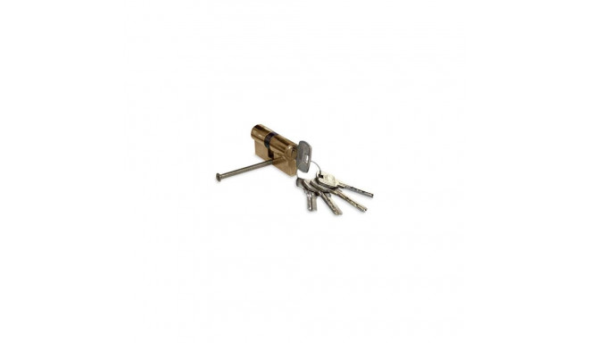 CYLINDER LOCK 60MM 30X30 BRASS 5 KEYS