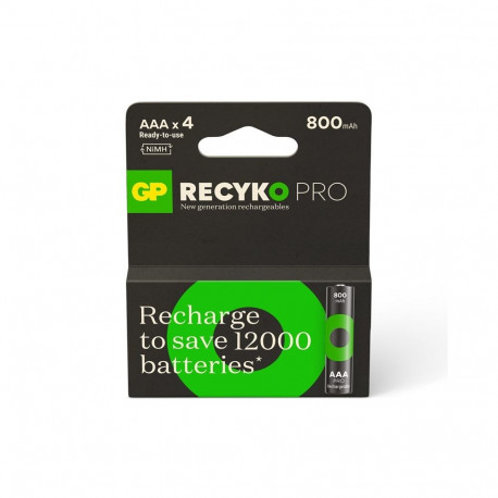 ACCUMULATORS GP RECYKOP AAA. 800MAH. 4PC