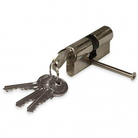 CYLINDER LOCK 50MM 25X25 CHROME 5 KEYS