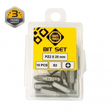 SCREWDRIVER BIT PZ2X25MM 10PCS