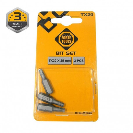 SCREWDRIVER BIT TX20X25MM 3PCS
