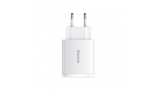 laadija 2xUSB-A + USB-C 30W valge