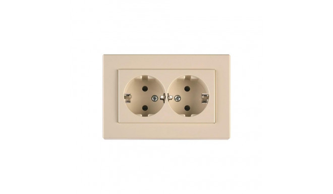 SOCKET DOUBLE EARTHED BEIGE XP