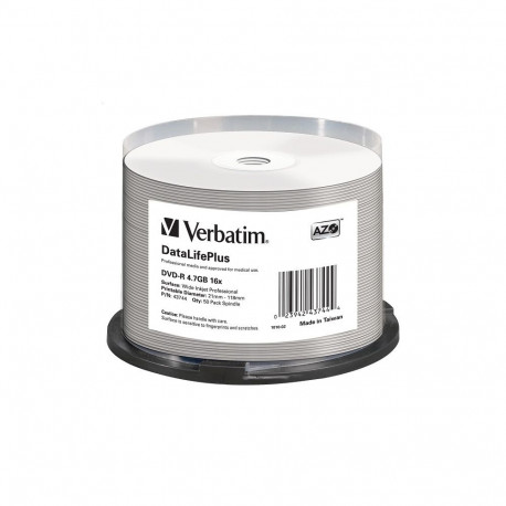 VERBATIM DVD+R 4,7GB 16X DLP PRINT. PROFESSIONAL CAKE*50 43744