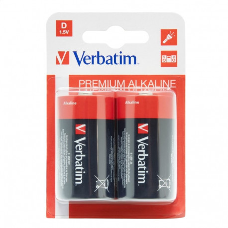 VERBATIM ALKALINE BATTERIES LR20/D 1,5V BLISTER*2SZT 49923