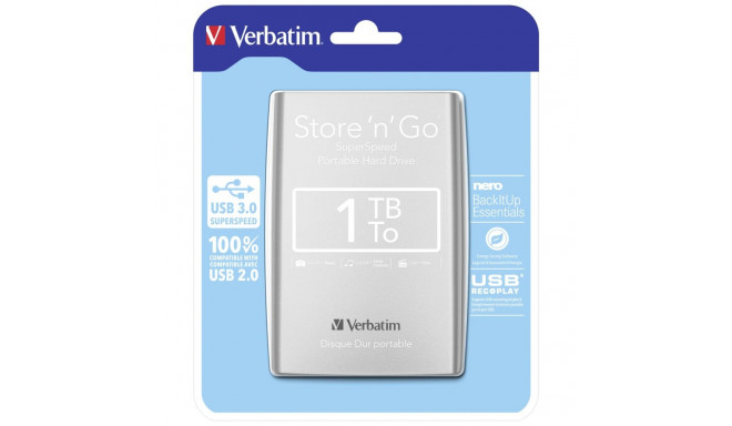 Verbatim Store n Go 2,5 1TB USB 3.0 hõbedane 53071