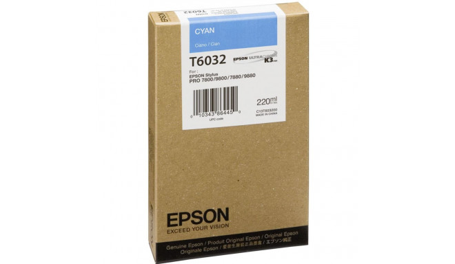 Epson ink cartridge cyan T 603  220 ml             T 6032