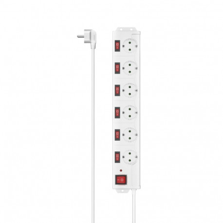 Hama Socket Line 6-fach üksik lülitatav valge 223159