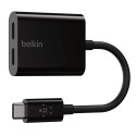 Belkin RockStar Connect USB-C audio + laadija adapter must