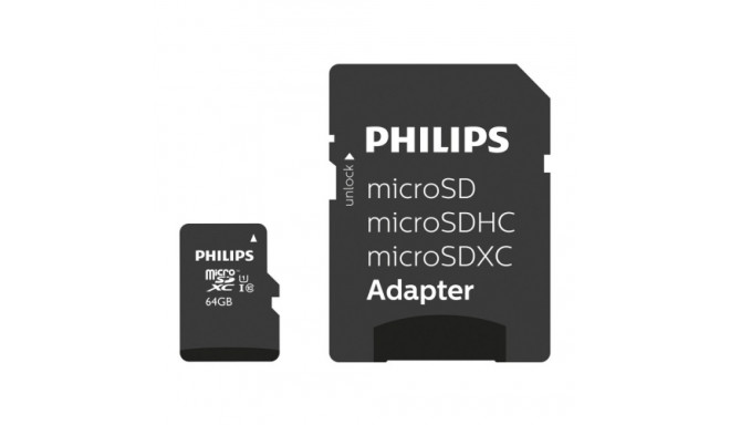 Philips MicroSDXC 64GB class 10/UHS 1 + Adapter