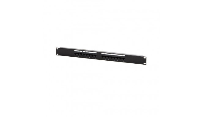 DIGITUS Patch panel,CAT5E,19",16xUTP RJ45,black
