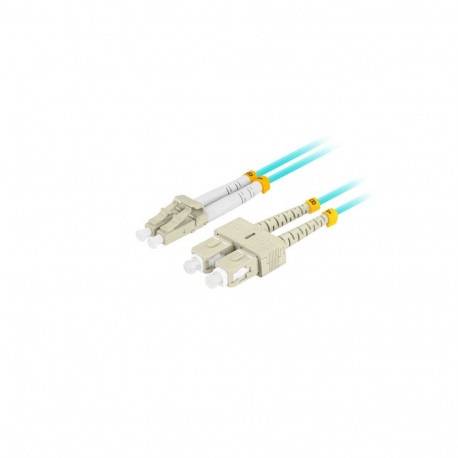 FIBER OPTIC PATCHCORD MM LC/UPC-SC/UPC DUPLEX 1M LSZH OM3 50/125 3.0MM AQUA LANBERG
