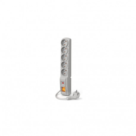 ACAR liigpingekaitse F5 5m 5 prantsuse pistikupesaga, hall