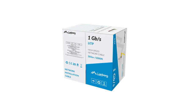 LAN CABLE 1GB/S 305M SOLID CCA YELLOW LANBERG