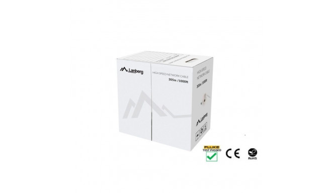 LAN CABLE CAT.5E UTP 305M SOLID CU GREY FLUKE PASSED LANBERG