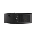 RACK CABINET 19" WALL-MOUNTED 4U/600 WITH GLASS DOOR BLACK LANBERG (ASSEMBLED)