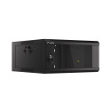 RACK CABINET 19" WALL-MOUNTED 4U/600 WITH GLASS DOOR BLACK LANBERG (ASSEMBLED)