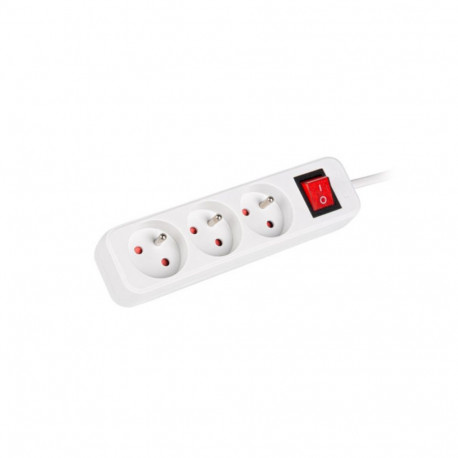 Lanberg power strip 3xFrench CEE 7/5 1.5m, white