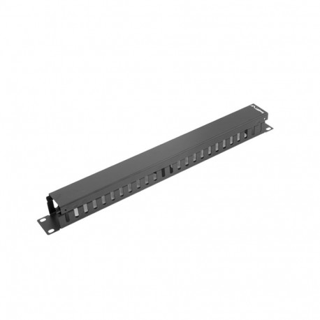 19" CABLE MANAGEMENT PANEL TYPE A 1U BLACK LANBERG