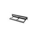 PATCH PANEL BLANK 12 PORT 1U WITH ORGANIZER FOR KEYSTONE MODULES BLACK LANBERG