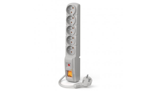 SURGE PROTECTOR ACAR F5 1.5M 5X FRENCH OUTLETS GREY