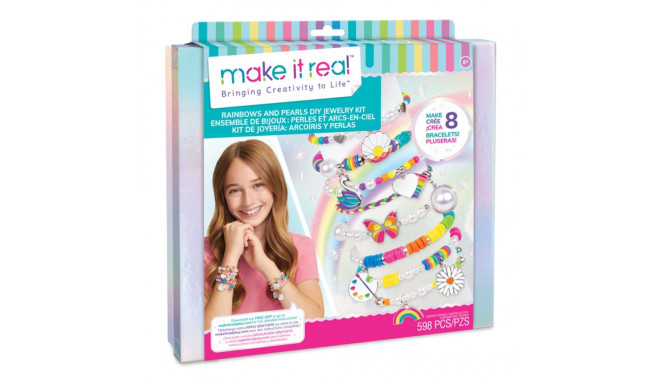 MAKE IT REAL Käevõrude DIY komplekt, vikerkaar ja pärlid