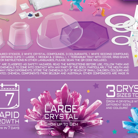 4M Kristallide kasvatamise komplekt Maagiline ükssarvik kristall-terraariumis