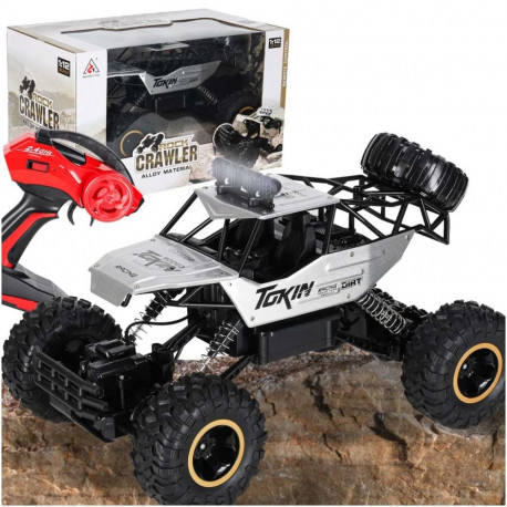 RC auto Rock Crawler 1:12 4WD METALL hõbedane