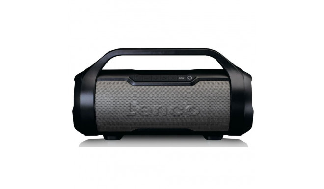 Splash proof bluetooth speaker FM radio USB and SD with light effects Lenco, black