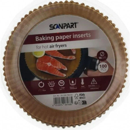Baking paper for hot airfryers 100 pcs Scanpart