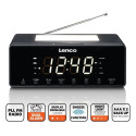 Clock radio with dimmable night light and USB charging function Lenco - Black