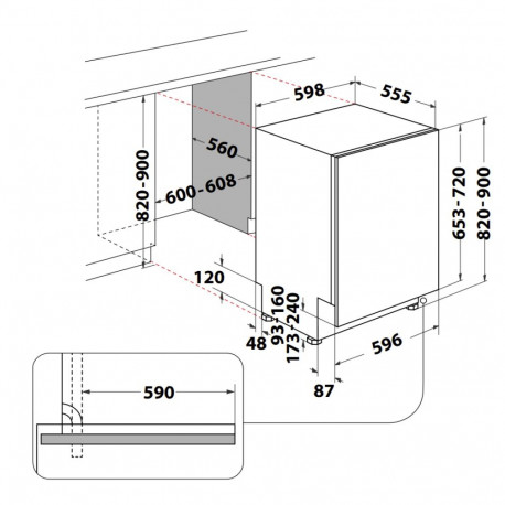 Integreeritav nõudepesumasin Whirlpool WIC3C26F
