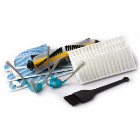 Robotic vacuum cleaner set of 2 side brushes, 1 central brush, 3 mopping cloths, 3 hepa filters and 
