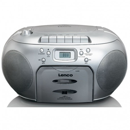 Portable FM radio CD and cassette player Lenco, silver