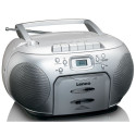 Portable FM radio CD and cassette player Lenco, silver