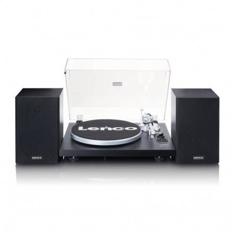 Recordplayer with built in amplifier and bluetooth plus external speakers Lenco, black