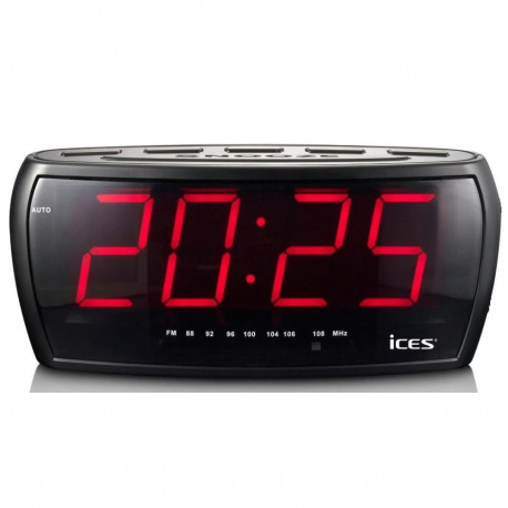 FM clock radio display 1.8" Lenco, black