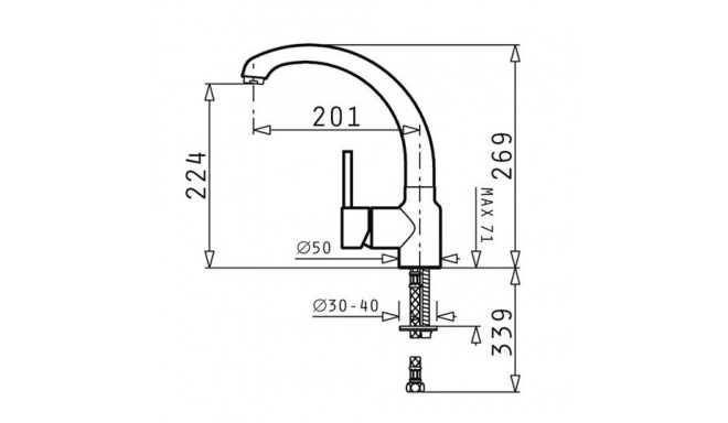Kitchen tap Pyramis satin
